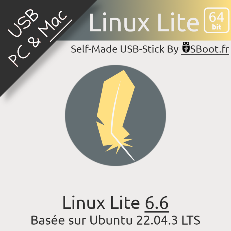 Clé USB de Linux Lite OS 6.6 64Bit Ubuntu