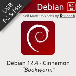 Clé USB Linux Bootable Debian 12.4 Bookworm 64Bit