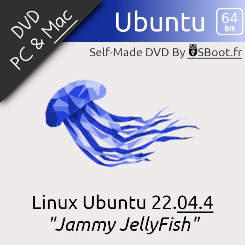 DVD Bootable Ubuntu 22.04.4 Desktop Jammy JellyFish