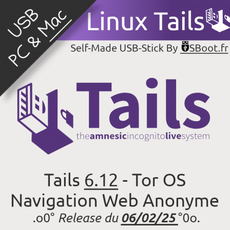 Clé USB Linux Bootable Tails 6.12 Tor OS