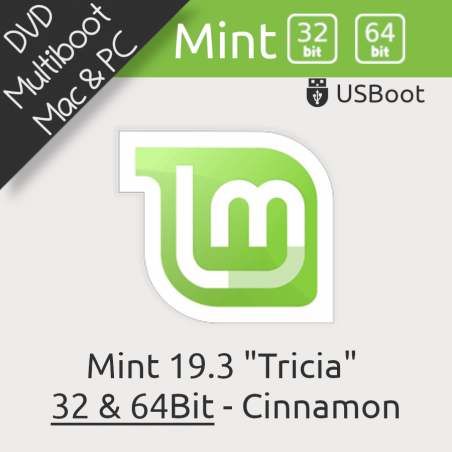 Disque DVD Linux Mint 19.3 Tricia 32bit & 64Bit