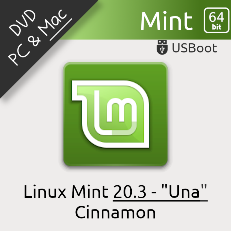 DVD Linux Mint 20.3 Una 64Bit