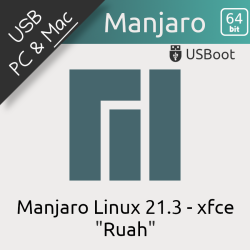 Clé USB Manjaro Linux 21.3 Ruah 64Bit