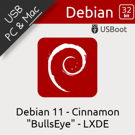 Clé USB Linux Debian 11 BullsEye 32bit