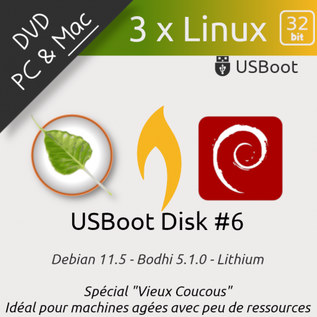 DVD Linux Multiboot Pour Vieux Ordis - USBoot-Disk n°6