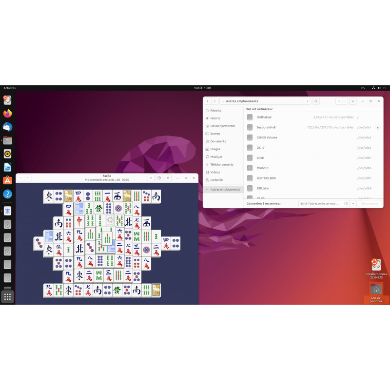 Clé USB Bootable Ubuntu 22.04.4 LTS Jammy Jellyfish - Prête à Installer Ou Utiliser En Live - Multilingue